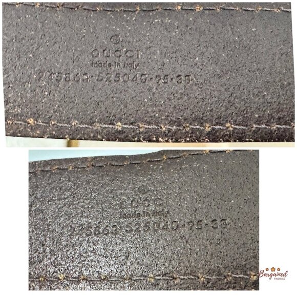 Authentic Gucci Dark Brown Leather Bamboo Interlocking G Buckle Belt 95/38 - Picture 10 of 13